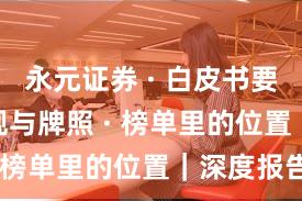永元证券 · 白皮书要点 · 合规与牌照 · 榜单里的位置｜深度报告