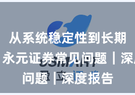 从系统稳定性到长期主义：永元证券常见问题｜深度报告