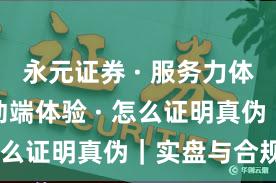 永元证券 · 服务力体检 · 移动端体验 · 怎么证明真伪｜实盘与合规版